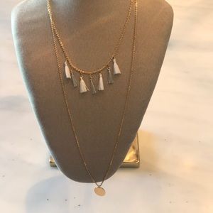 J. Crew Unique Tassel and Gold Necklace